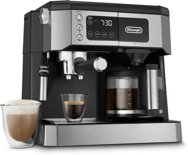 All-in-One Combination Coffee Maker & Espresso Machine with Advanced Adjustable Milk Frothier